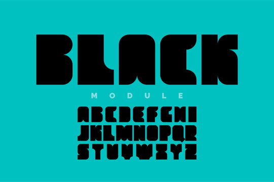 Black Module Alphabet | Bold Vector Lettering Design


