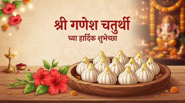 Indian Sweets Modak, Mava Modak Thali for Ganesh Chaturthi