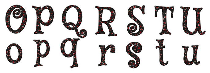 Artistic Eyes o, p, q, r, s, t, u word classic fontart design abc Alphabet letter text typography font © skopurbo
