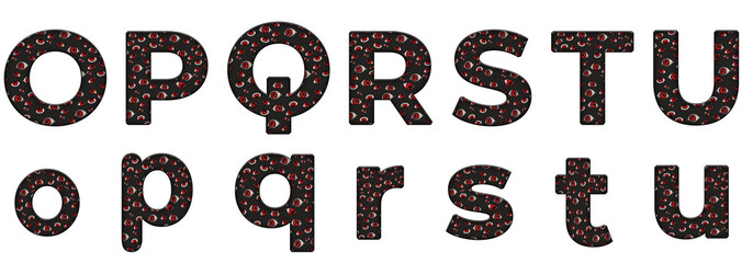 Artistic Eyes o, p, q, r, s, t, u word design abc Alphabet letter text typography font © skopurbo