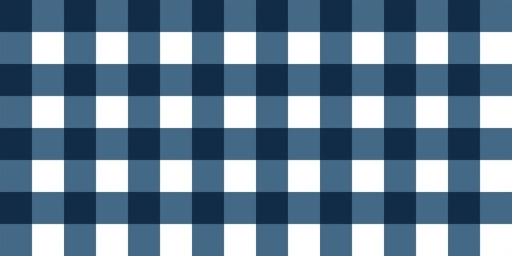 Seamless blue and white gingham plaid pattern  background.