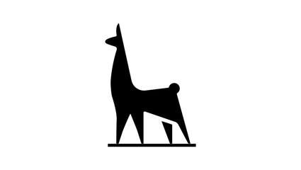 Llama symbol, black isolated vector silhouette © OMIA