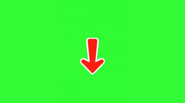 Animated downward arrow icon for scrolling prompts, download indicators, navigation, presentations, websites, and user interface motion graphics.
