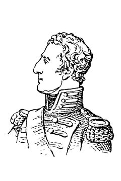 Arthur Wellesley, 1st Duke of Wellington (1769&ndash;1852), British field marshal and prime minister, in profile with decorated uniform and curling hair, old vintage illustration, 1897.