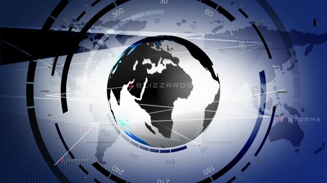 Weather Opening Broadcast Intro Climate Radar Loop 4K UHD Video Footage