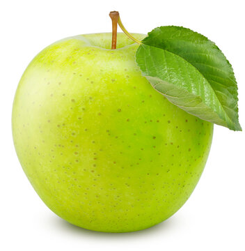 Fresh Green Apple Isolated on White background, with clipping path, gourmet beverage branding and premium food packaging design.