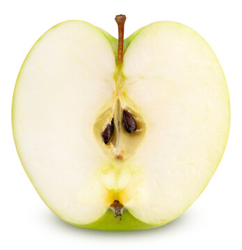Fresh Green Apple Isolated on White background, with clipping path, gourmet beverage branding and premium food packaging design.