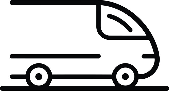 Fast moving van icon representing quick delivery service