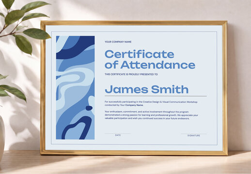 Minimal Certificate of Attendance Template