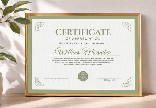 Classic Appreciation Certificate Template