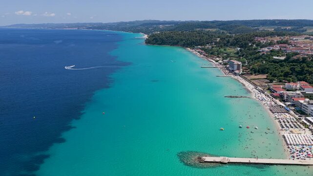 Kallithea Coastline With Turquoise Sea and Sandy Beach