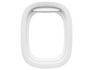 Obraz premium White airplane window frame isolated on transparent background