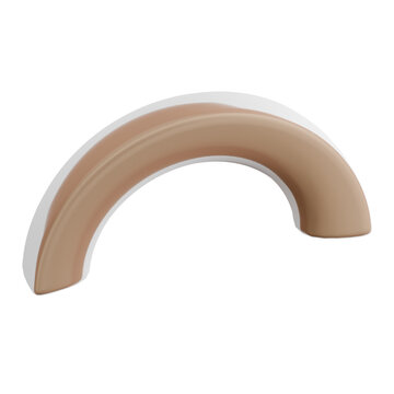 3D Glossy Beige Arch and Cosmetic Texture Smear