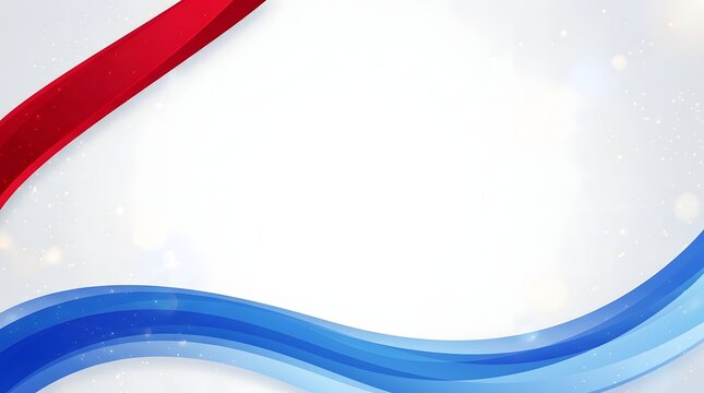 Abstract background with flowing red and blue waves on a white surface