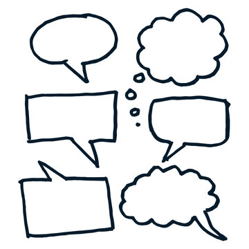speech bubble hand drawn set vector template Illustration Design EPS 10.