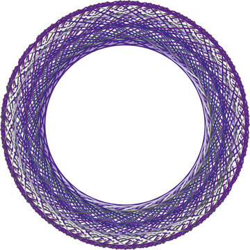 Abstract circular ring design with dense purple geometric line intersections abstract geometry background circular intersecting