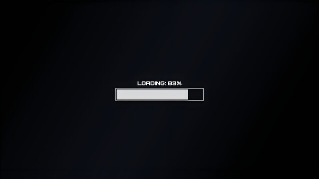 A digital loading bar showing eighty three percent progress on a dark screen background for web design and technology user interface concepts representing waiting process and data transfer activity