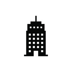Obraz premium Pixelated skyscraper silhouette against a white background a minimalist architectural representation silhouette building architecture urban cityscape tower structure