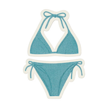 PNG Stylish teal bikini illustration