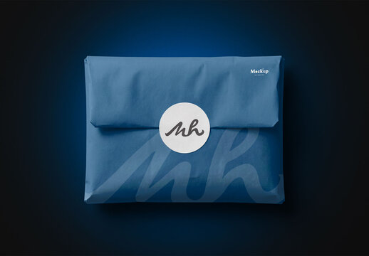 Tissue Paper Package with Sticker Mockup
