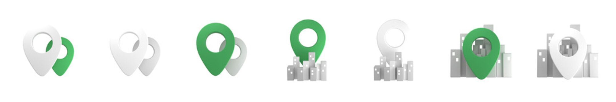 3D Location & Map Pin Icons Set