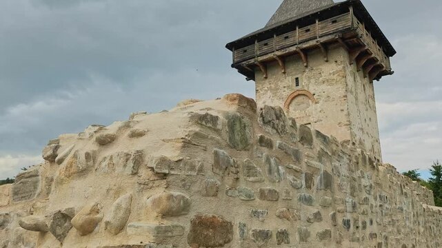Historic Humor Monastery with unique exterior frescoes, an iconic UNESCO World Heritage site surrounded by nature in Bucovina, Romania.