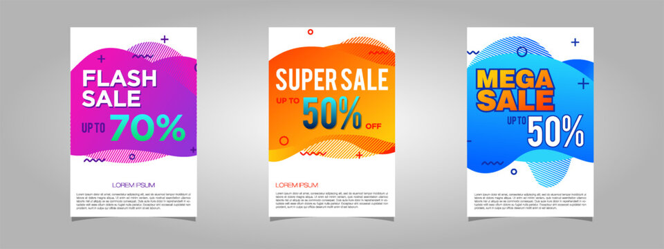 Super Sale 50 percent banner. Liquid background orange color vector template illustration design EPS 10