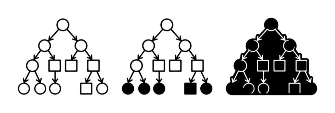 Abstract Tree Diagrams, Data Structures, Binary Trees, Node Connections, Algorithm Visualization