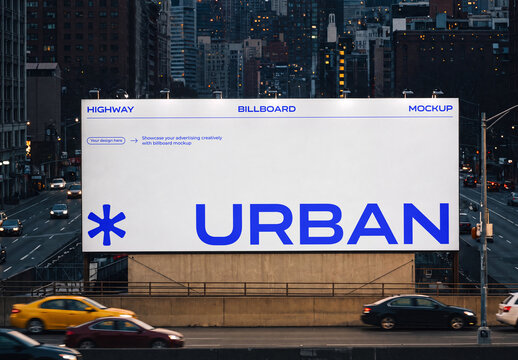 Urban Highway Billboard Mockup