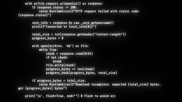 Encrypted fast scrolling programming security hacking code, cyberspace binary coding software screen computer technology text datum digital