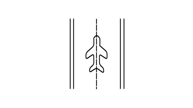 rocket linear icon 4K animation on black background