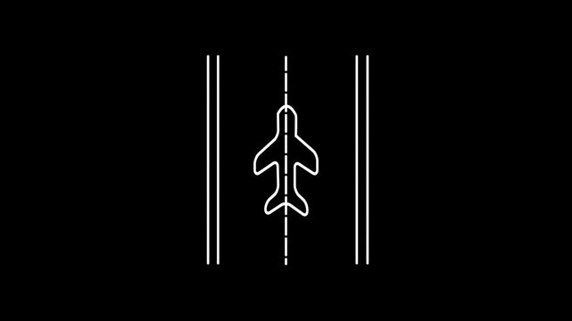 rocket linear icon 4K animation on black background
