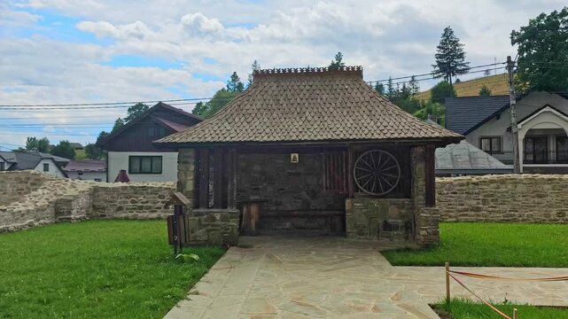Historic Humor Monastery with unique exterior frescoes, an iconic UNESCO World Heritage site surrounded by nature in Bucovina, Romania.