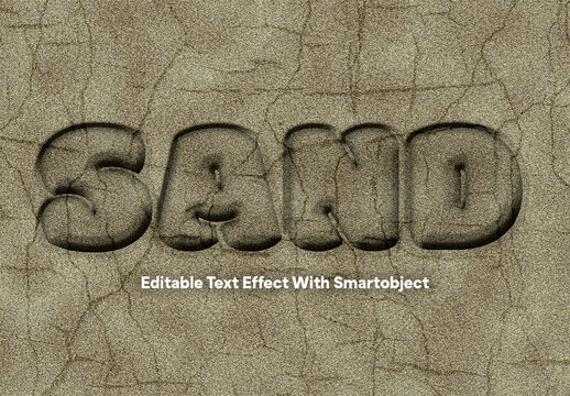Realistic Sand Editable Text Effect Template