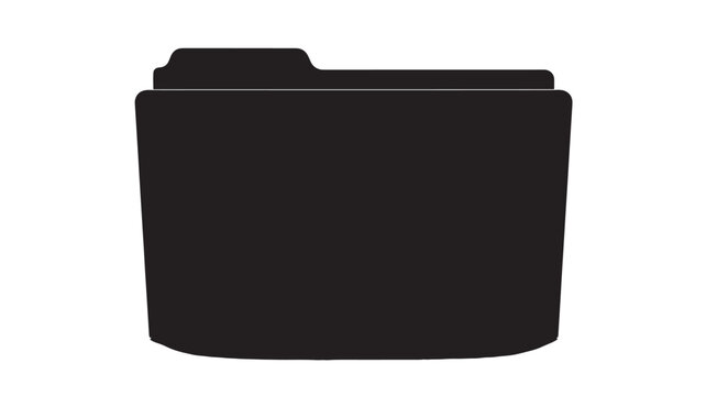 Black empty file folder icon isolated on white background.
