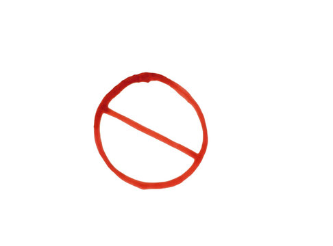 Hand drawn red forbidden circle sign