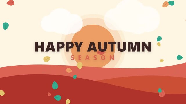 Animated Text Message Showing Happy Autumn Season in Warm Colors
