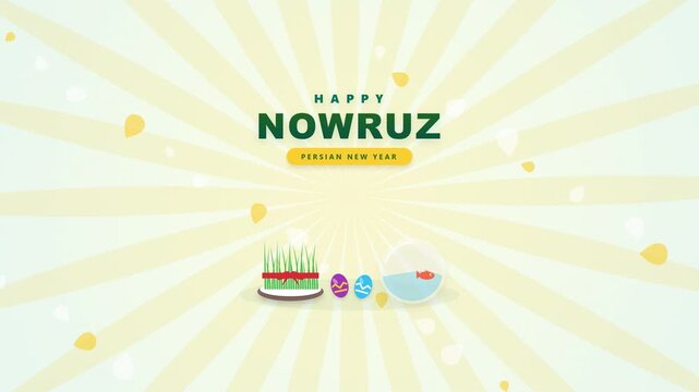 Traditional Holiday Symbols Displaying in Bright Animated Background