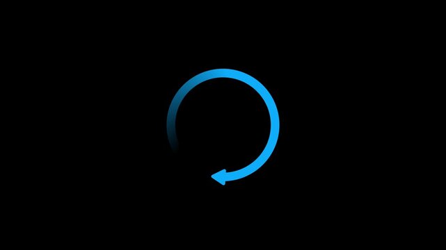 Animation of rotation of movement in a circle arrows on a white background.