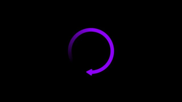 Animation of rotation of movement in a circle arrows on a white background.