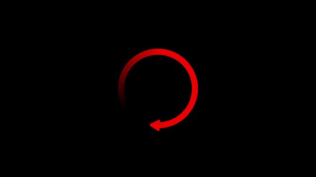Animation of rotation of movement in a circle arrows on a white background.