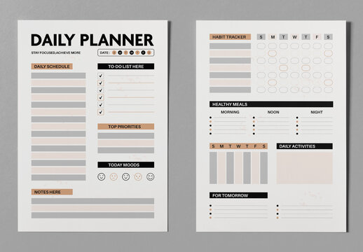 Daily Planner Template Layout