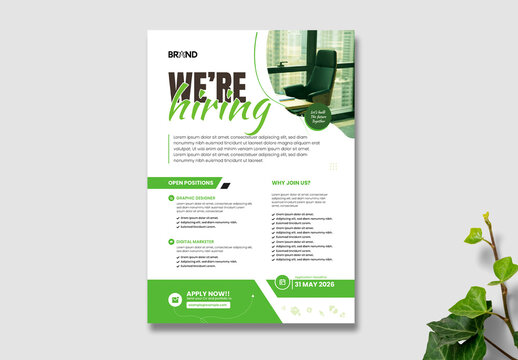 Modern Corporate Recruitment Poster A4 Layout