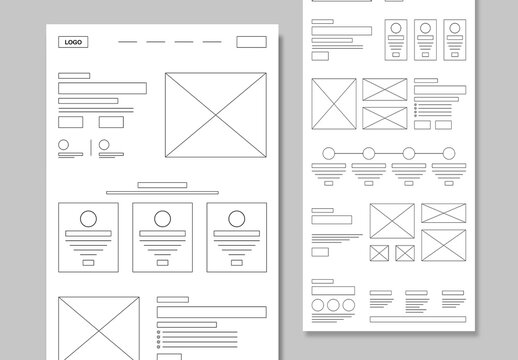 Minimalist Landing Page Line Wireframe Template