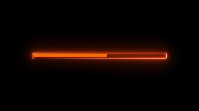 Abstract loading icon animation . Loading bar and percentage Futuristic progress loading bar 0-100 percent.
