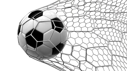 Fototapeta premium Soccer ball hitting the back of the net