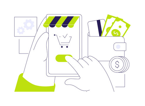 Making payments online isolated cartoon vector illustrations.