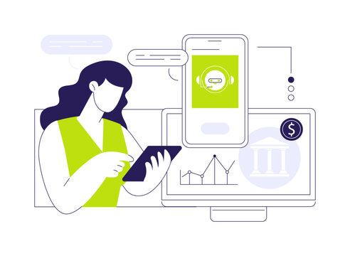 Chatbot assistant isolated cartoon vector illustrations.