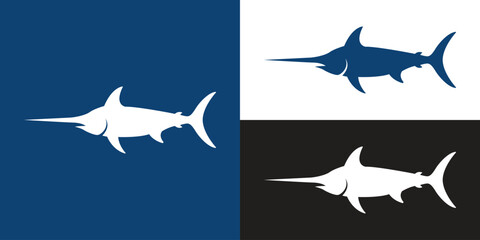 Naklejka premium Swordfish Silhouette Glyph Icon Simple Logo Vector Illustration