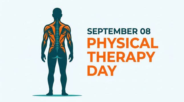 World Physical Therapy Day September 8 Poster with Muscle Anatomy